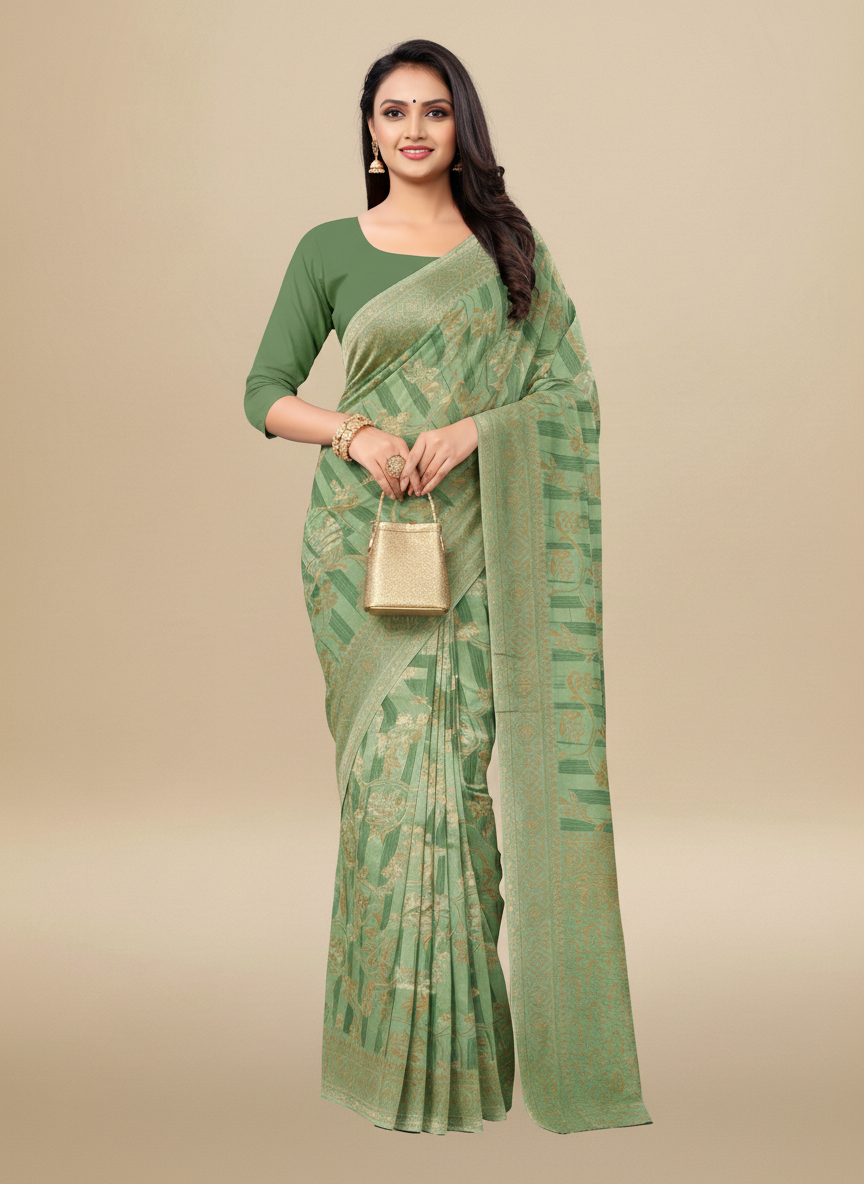 Viyona Sea Green Silk,Jacquard saree - PL-191