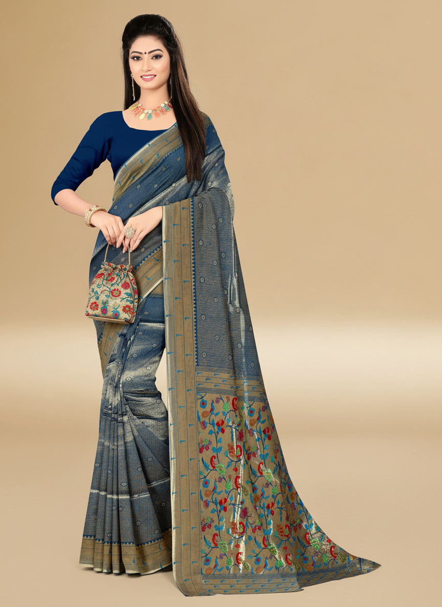 Viyona Mustard Silk,Jacquard saree - PL-228
