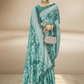Teal Chiffon Printed Saree - Arpita-1002