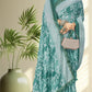 Teal Chiffon Printed Saree - Arpita-1002