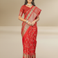Red Dola Silk Printed Saree - Bawri-1001