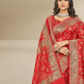 Red Dola Silk Printed Saree - Bawri-1001
