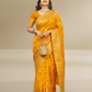 Mustard Dola Silk Printed Saree - Bawri-1004