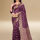 Viyona Purple Silk Jacquard Fancy Saree-PL-105