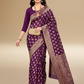 Viyona Purple Silk Jacquard Fancy Saree-PL-105