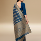 Viyona Blue Silk Jacquard Fancy Saree-PL-106