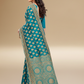Viyona Sky Blue Silk Jacquard Fancy Saree-PL-108