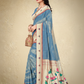 Viyona Sky Blue Silk Jacquard Fancy Saree-PL-119