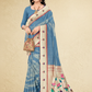 Viyona Sky Blue Silk Jacquard Fancy Saree-PL-119