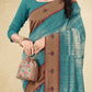 Viyona Sky Blue Silk Jacquard Fancy Saree-PL-123