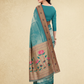Viyona Sky Blue Silk Jacquard Fancy Saree-PL-123