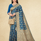 Viyona Blue Silk Jacquard Fancy Saree-PL-125