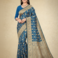 Viyona Blue Silk Jacquard Fancy Saree-PL-125