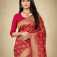 Viyona Red Silk Jacquard Fancy Saree-PL-126