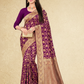 Viyona Purple Silk Jacquard Fancy Saree-PL-127