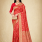 Viyona Red Silk Jacquard Fancy Saree-PL-128