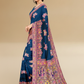 Viyona Blue Silk Jacquard Fancy Saree-PL-131