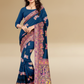 Viyona Blue Silk Jacquard Fancy Saree-PL-131