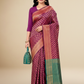 Viyona Purple Silk Jacquard Fancy Saree-PL-165