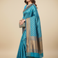 Viyona Sky Blue Silk Jacquard Fancy Saree-PL-167