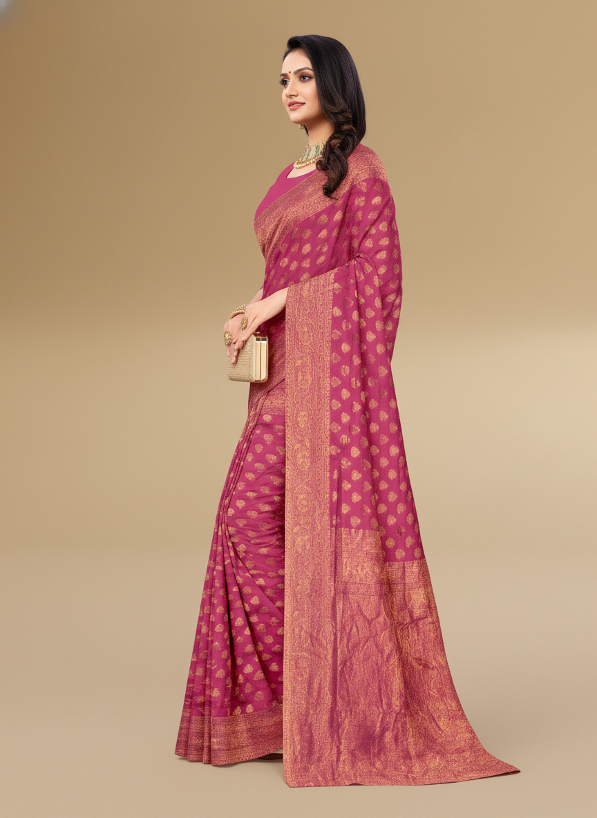 Viyona Pink Silk,Jacquard saree - PL-181