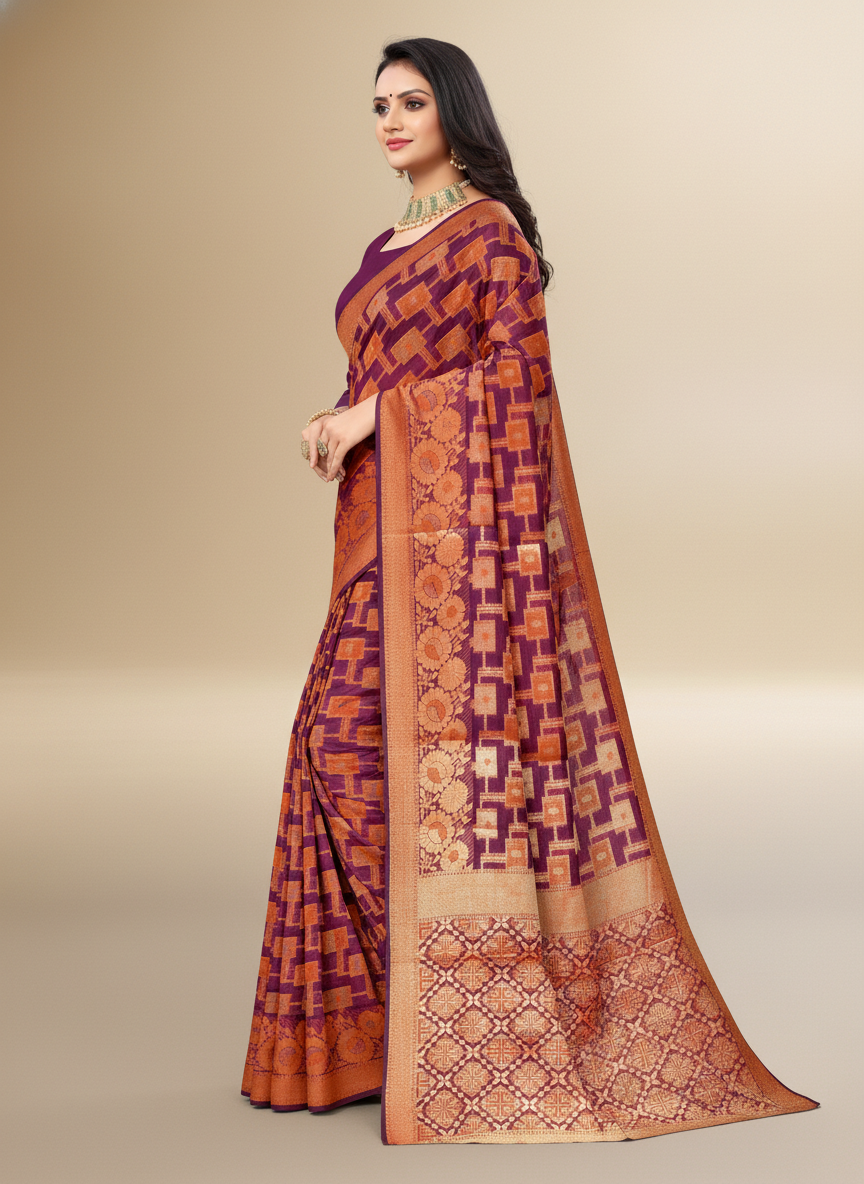 Viyona Magenta Silk,Jacquard saree - PL-184