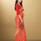 Viyona Red Silk,Jacquard saree - PL-186