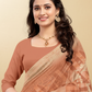 Viyona Peach Silk,Jacquard saree - PL-190
