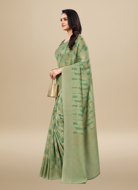 Viyona Sea Green Silk,Jacquard saree - PL-191