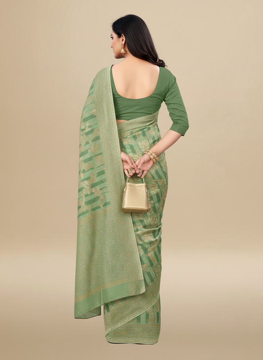 Viyona Sea Green Silk,Jacquard saree - PL-191