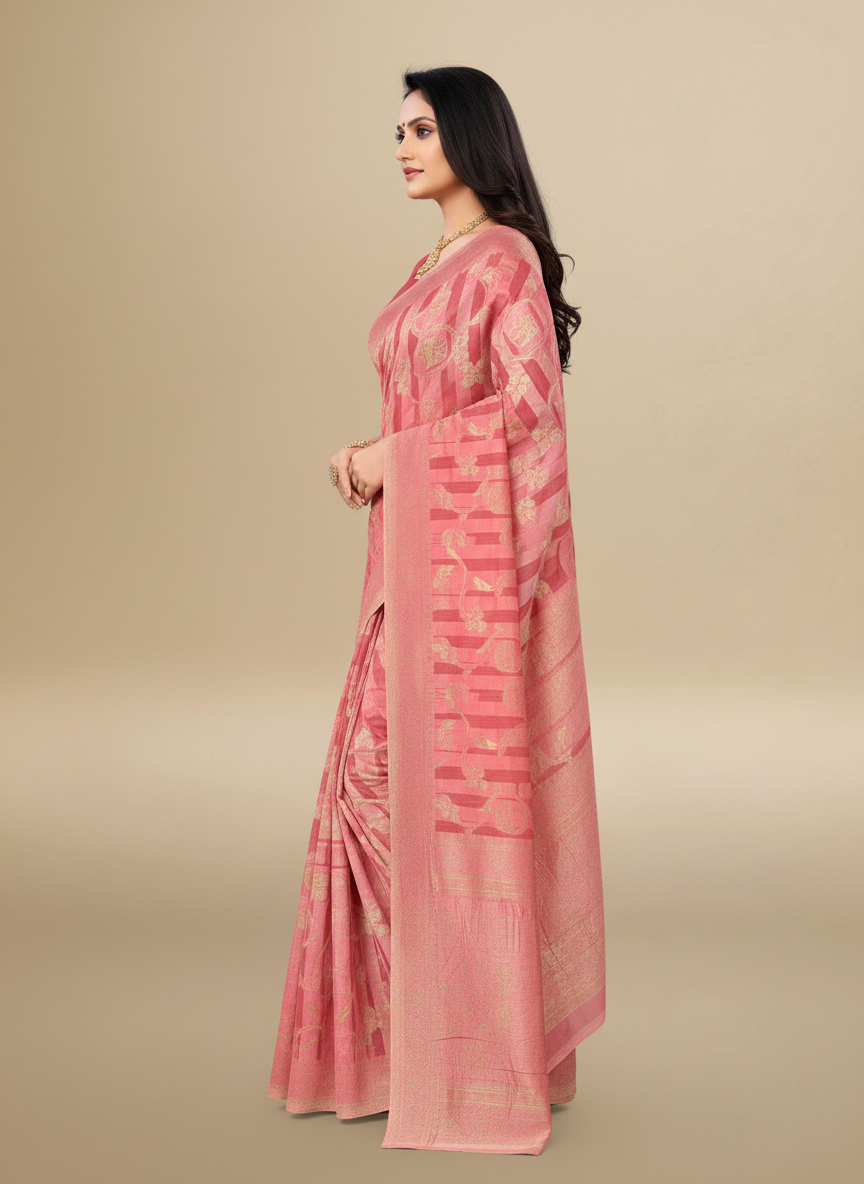 Viyona Pink Silk,Jacquard saree - PL-192