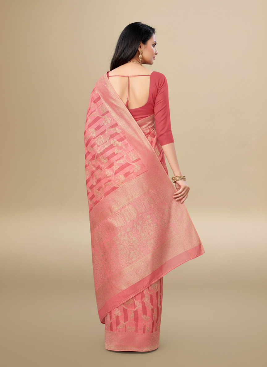 Viyona Pink Silk,Jacquard saree - PL-192
