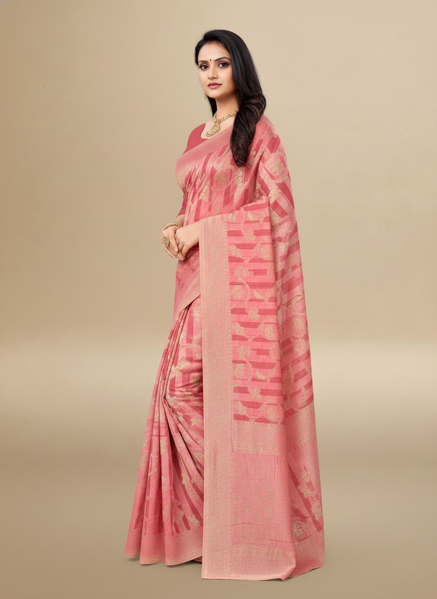 Viyona Pink Silk,Jacquard saree - PL-192