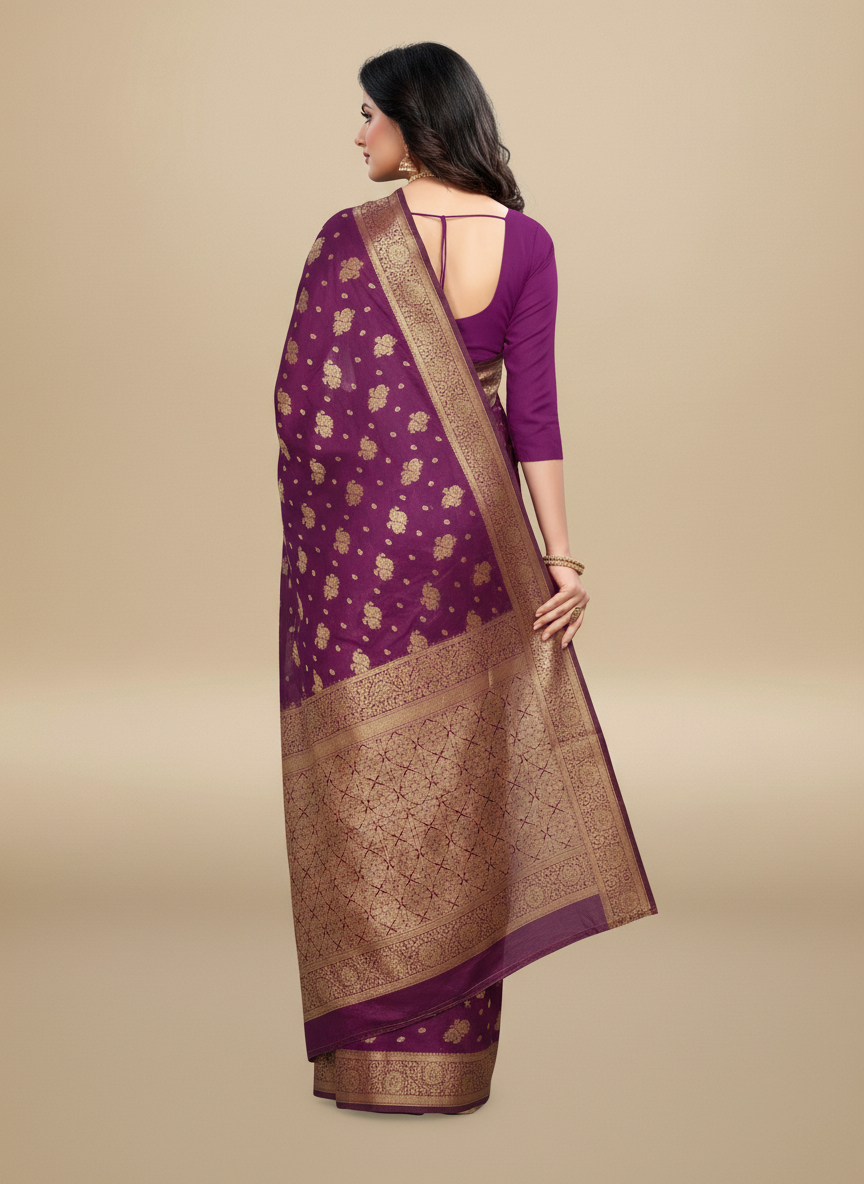 Viyona Magenta Silk,Jacquard saree - PL-194