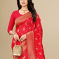 Viyona Red Silk,Jacquard saree - PL-197