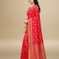 Viyona Red Silk,Jacquard saree - PL-197