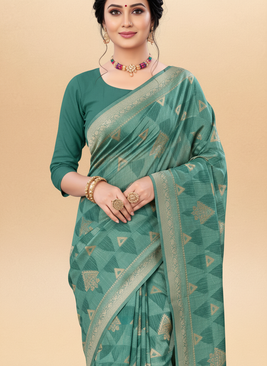Viyona Blue Silk,Jacquard saree - PL-201