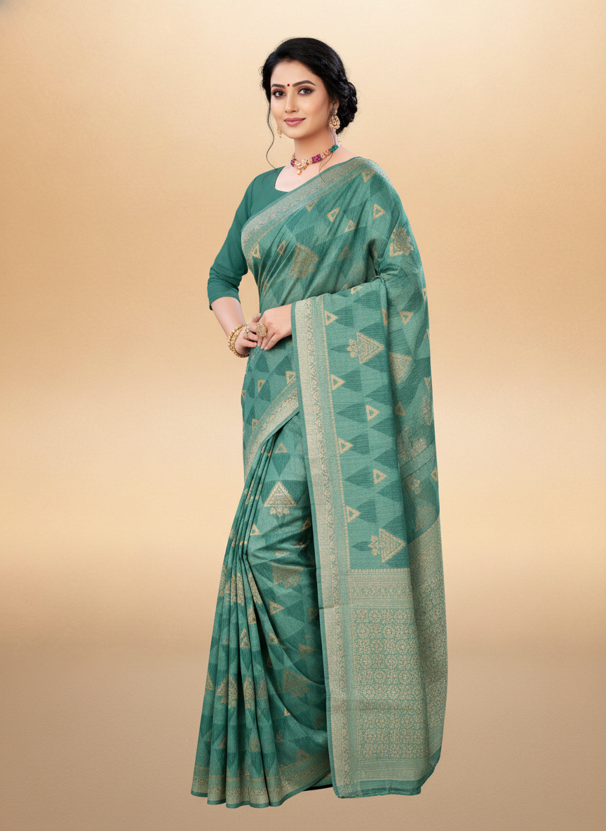 Viyona Blue Silk,Jacquard saree - PL-201