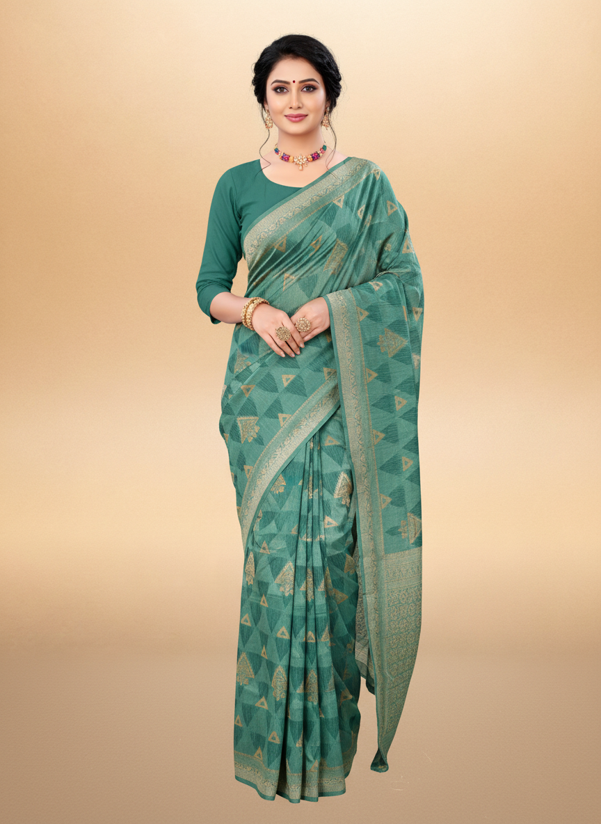 Viyona Blue Silk,Jacquard saree - PL-201