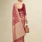 Viyona Maroon Silk,Jacquard saree - PL-204