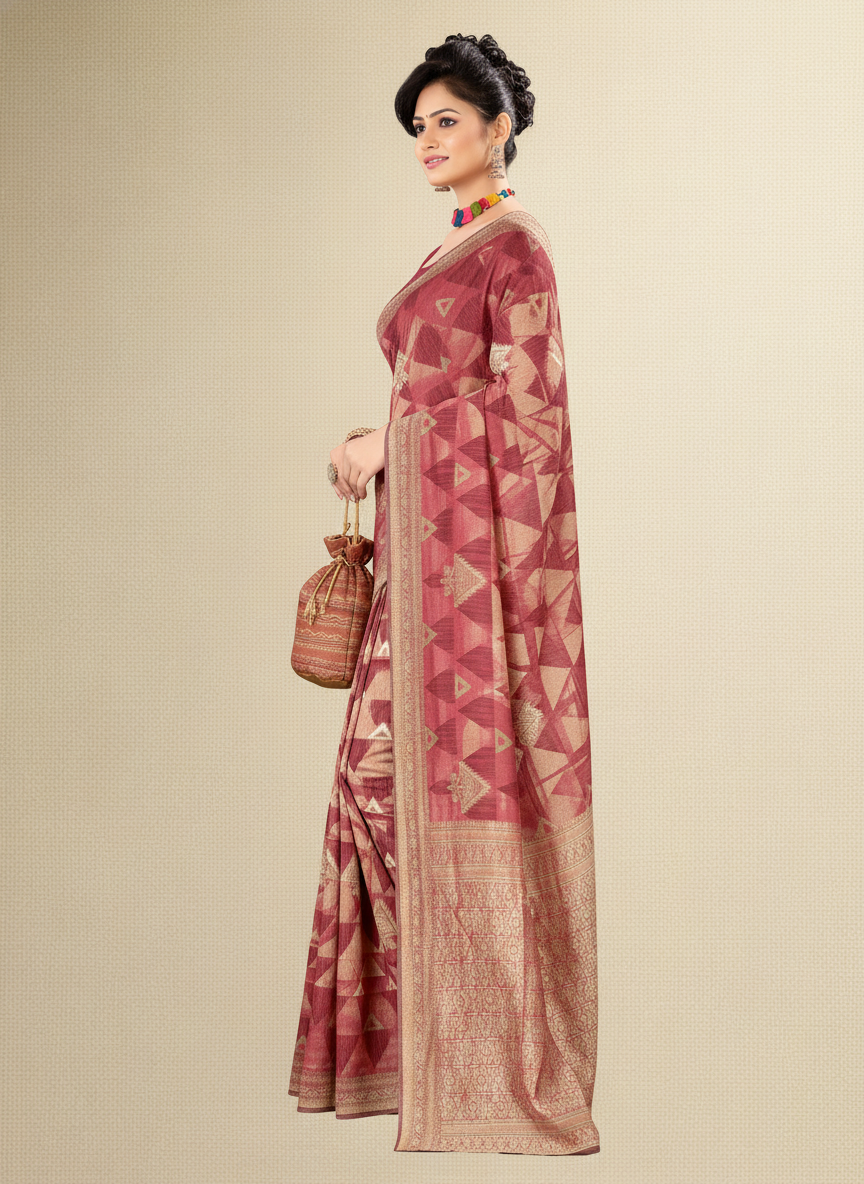 Viyona Maroon Silk,Jacquard saree - PL-204