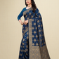 Viyona Blue Silk,Jacquard saree - PL-209