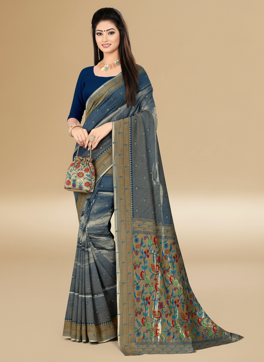 Viyona Mustard Silk,Jacquard saree - PL-228