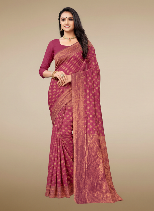 Viyona Olive Silk,Jacquard saree - PL-229