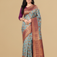 Viyona Blue Silk,Jacquard saree - PL-240