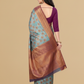 Viyona Blue Silk,Jacquard saree - PL-240