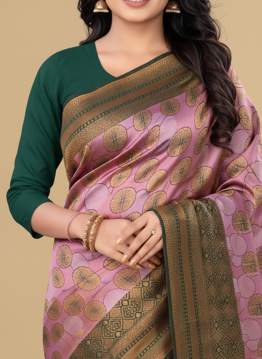 Viyona Pink Silk,Jacquard saree - PL-244
