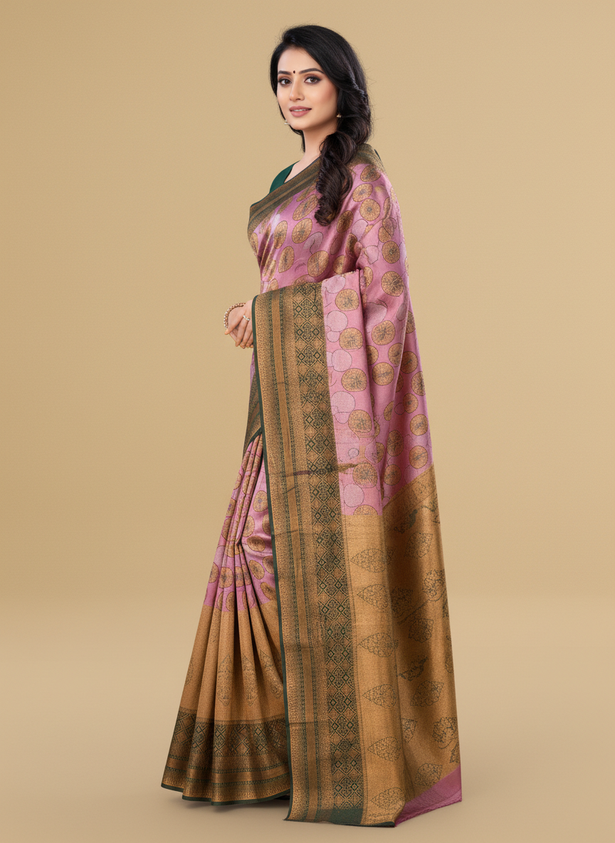 Viyona Pink Silk,Jacquard saree - PL-244