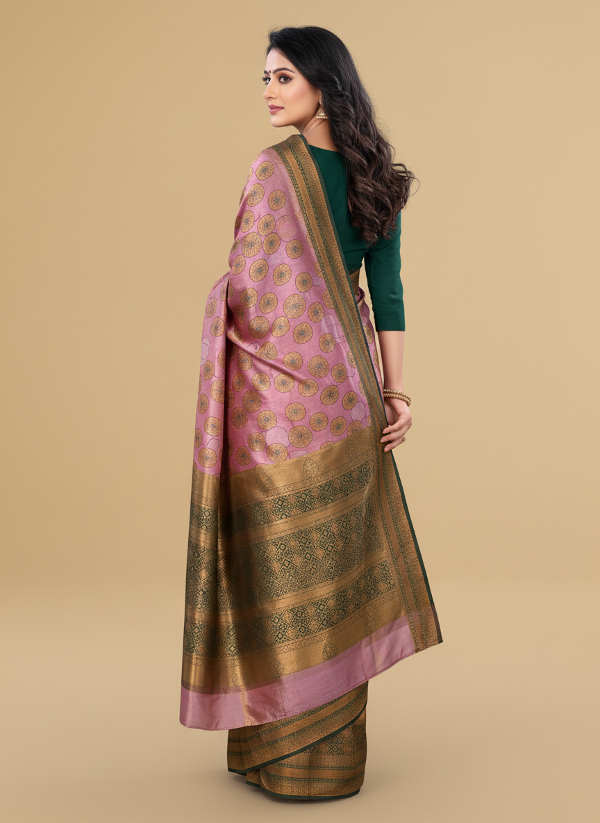 Viyona Pink Silk,Jacquard saree - PL-244