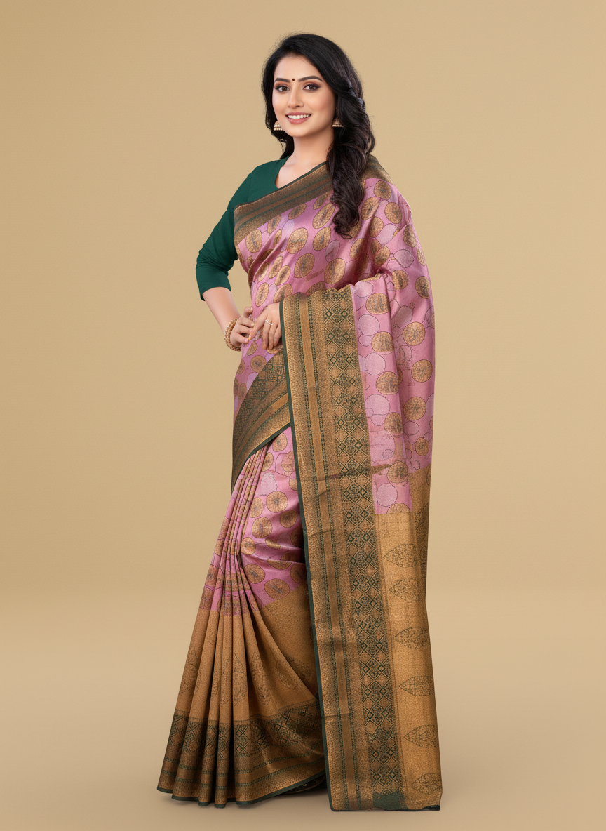 Viyona Pink Silk,Jacquard saree - PL-244